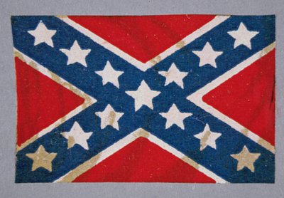 The Southern Cross battle flag of the Confederate forces by American School