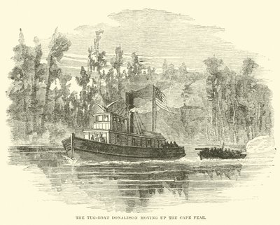 The Tug-boat Donaldson Moving Up the Cape Fear, March 1865 by American School