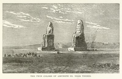 The Twin Colossi of Amenhotep III near Thebes by American School
