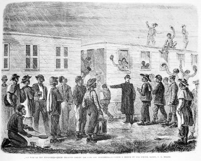 The War on Mississippi: Negro Recruits Boarding the Car to Murfreesboro by American School