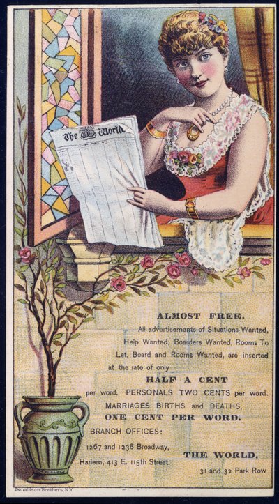 The World - Ad for Placing Newspaper Ads by American School