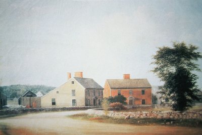 The birthplace of John Adams (1735-1826) in Braintree, now Quincy, Massachusetts by American School