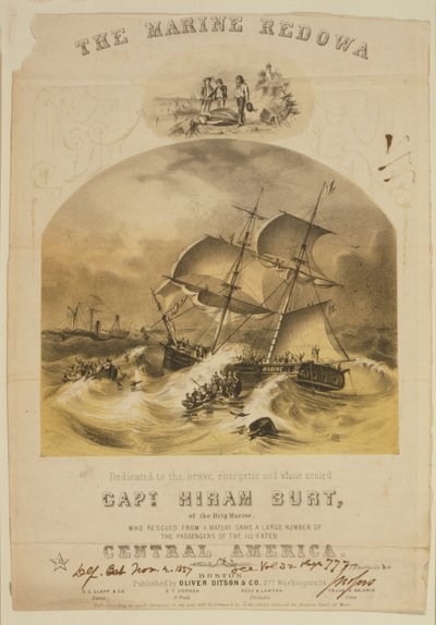 The Brig Marine Rescuing Passengers from the Steamer SS Central America in September 1857 by American School