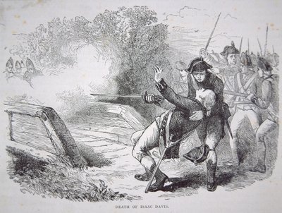 The death of Isaac Davis at Concord Bridge by American School