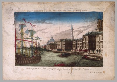 The landing of British troops in New York, 1776 by American School