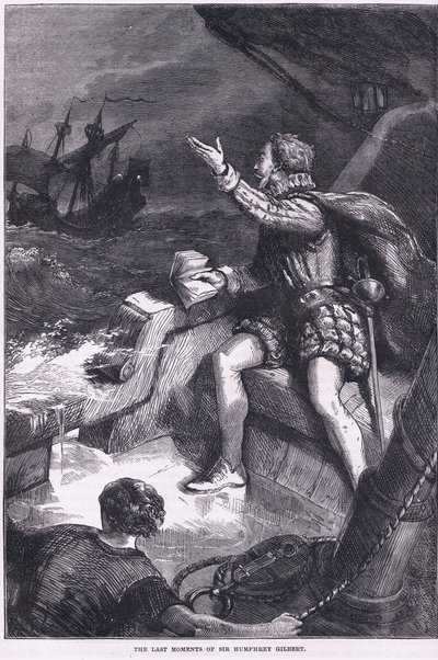 The last moments of Sir Humphrey Gilbert, illustration from Cassell