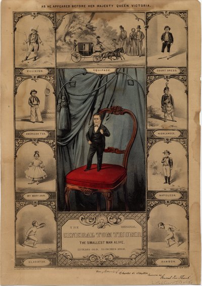 The original General Tom Thumb: the smallest man alive, pub. by Currier & Ives, 1860 by American School