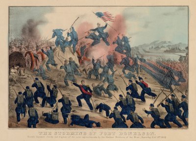 The storming of Fort Donelson, pub. by Currier & Ives, 1862 by American School