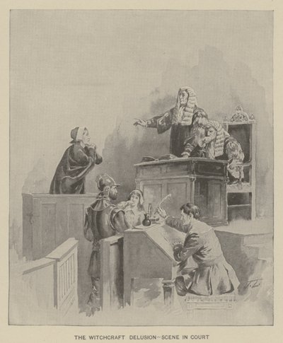 The Witchcraft Delusion - Scene in Court by American School
