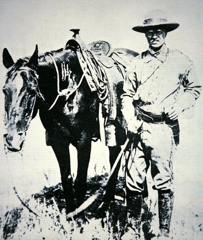 Theodore Roosevelt with his horse, c.1885 by American School
