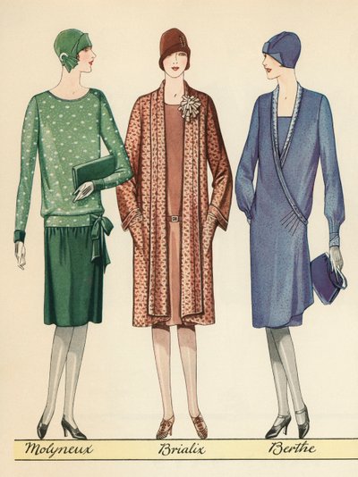 Three Flappers Modelling French Designer Outfits by American School
