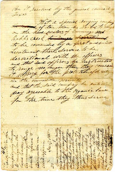 To The People of Texas re: siege of Mexican garrison at San Antonio de Bexar, 10th December 1835 by American School