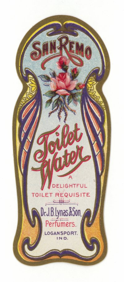 Toilet Water Label, San Remo by American School