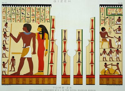 Tomb 24, Sepulchral Chamber No. 2, from Gizeh (Volume II, plate XV) from Ancient Egypt by Samuel Augustus Binion published 1887 by American School
