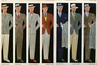 Town and Country Outfits, from Vanity Fair, April 1931 by American School