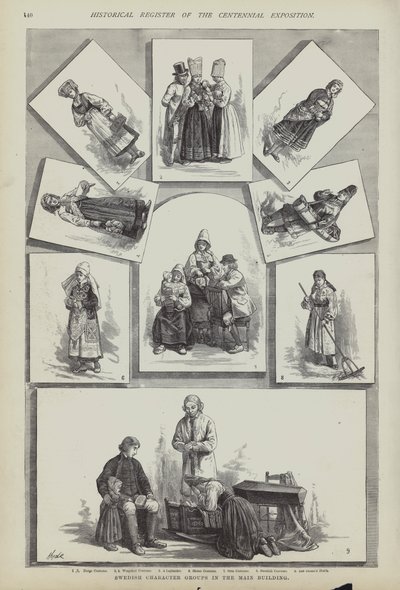 Traditional Swedish costumes, Centennial Exposition, Philadelphia, Pennsylvania, USA by American School
