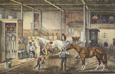 Trotting Cracks At Home, A Model Stable by American School