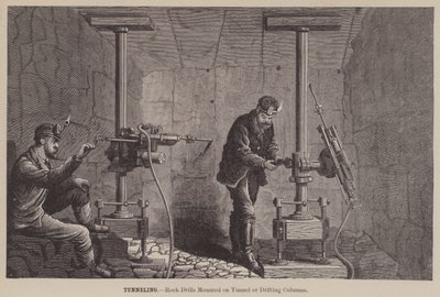 Tunneling, Rock Drills Mounted on Tunnel or Drifting Columns by American School