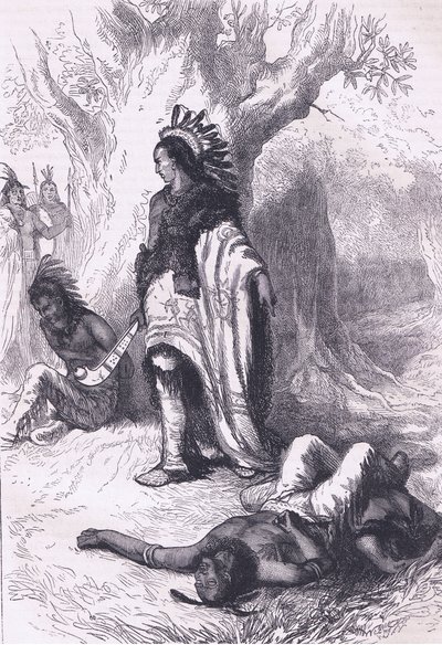 Uncas and Miantonomoh (1643), illustration from Cassell