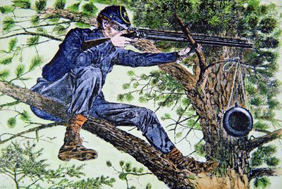 Union Army Sharpshooter Using Telescopic Sights by American School