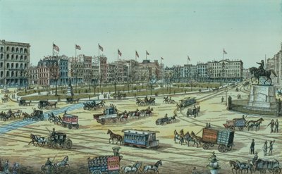 Union Square and Fourteenth Street to Seventeenth Street, from a Series of 48 Views of New York and Environs, pub. by Charles Magnus by American School