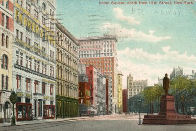 Union Square, north from 14th Street, New York, c.1900-10 by American School