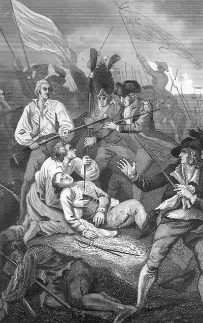 View of the Battle of Bunker Hill by American School
