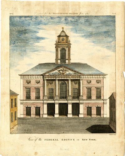 View of the Federal Edifice in New York by American School