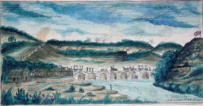 View of the National Bridge at Santa Fe, Mexico by American School