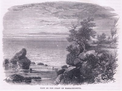 View of the coast of Massachusetts 1644, illustration from Cassell