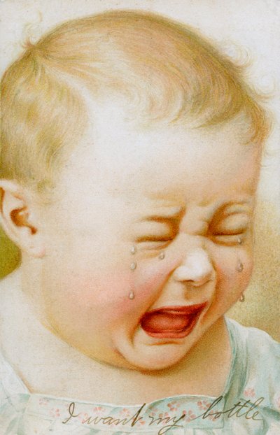 Vintage Graphic of Baby Crying by American School