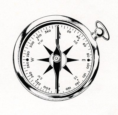 Vintage Illustration of a Compass by American School