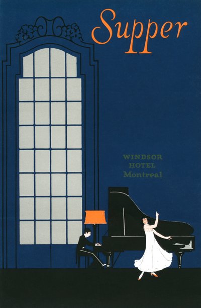 Vintage Menu from the Windsor Hotel in Montreal by American School