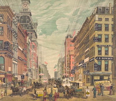 Vintage View of Broadway in New York City, c.1880 by American School