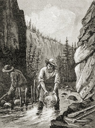 Washing out gold, from 