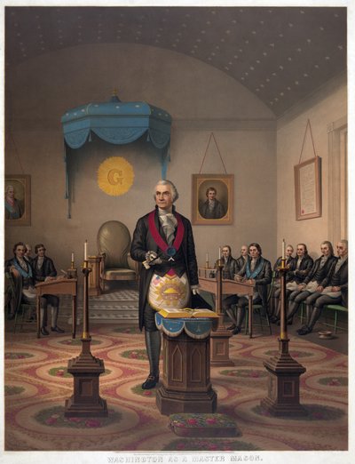 Washington as a Master Mason, Pub. 1870 by American School