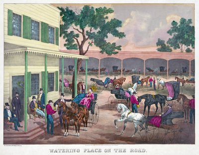 Watering Place on the Road, pub. 1870 by American School