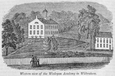 Western view of the Wesleyan Academy in Wilbraham, from 