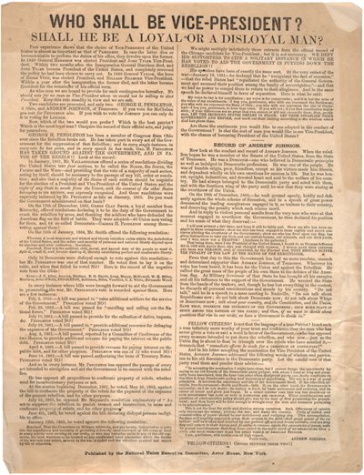 Who Shall Be Vice President? George Pendleton vs. Andrew Johnson (1864 Election), 1864 by American School