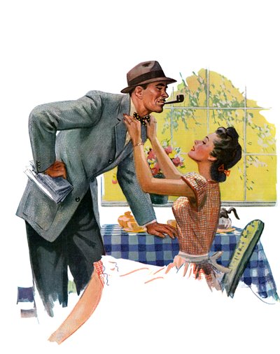 Wife Adjusting Her Husband