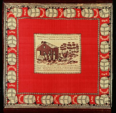 William Henry Harrison Welcomes Two Old Comrades at Log Cabin by American School