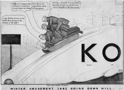 Winter Amusement 1841: Going Down Hill by American School