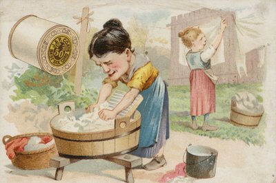 Women Washing Clothes in the Garden by American School