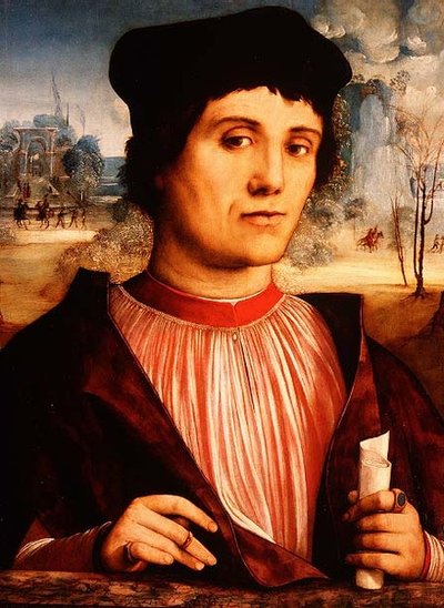 Portrait of a Cleric Holding a Scroll by Amico Aspertini