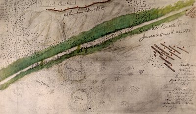 Topographical chart of the battlefield of the Little Big Horn by Amos Bad Heart Buffalo