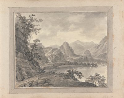Views in England, Scotland and Wales; Tour in Scotland: Mountainous Landscape with Lake by Amos Green