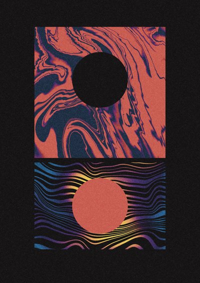 Vibrant Geometric Duo by Amy Louise Baker