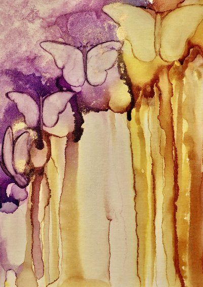 Fluid Gold Butterflies by Amy Tieman