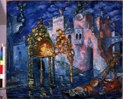 Venice, Stage Design for the Play La Locandiera by Carlo Goldoni by Anatoli Afanasyevich Arapov
