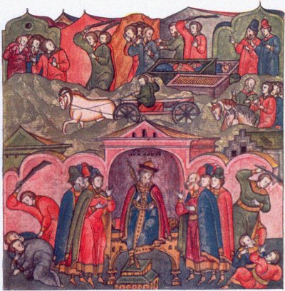 Violence of Moscow Prince Ivan Danilovich and His Neighbors From: The Life of Saint Sergius of Radonezh, 16th century by Ancient Russian Art